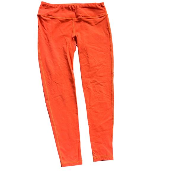Albion Fit S Womens Orange Leggings 23" Regular Rise Athleisure Running Yoga - Picture 2 of 7